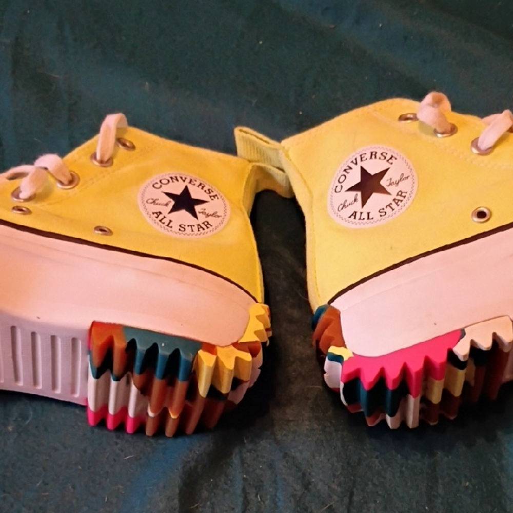Converse Lemondrop Platform Sneakers with Multicolor Soles